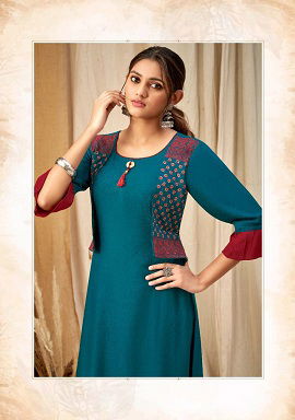 Aarvi Manya 25 Fancy Ethnic Wear Rayon Anarkali Designer Kurti Collection